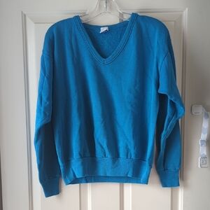 Vintage Blue V-Neck Sweatshirt